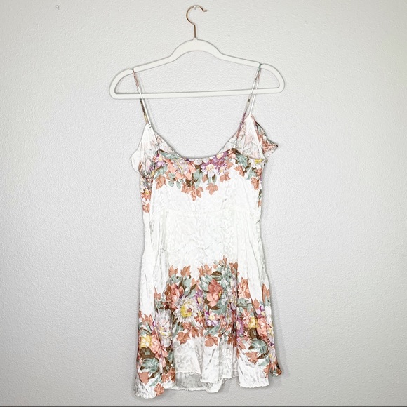 LPA Dress 164 in Floral Leopard Ruffle Silk Blend - Picture 5 of 11